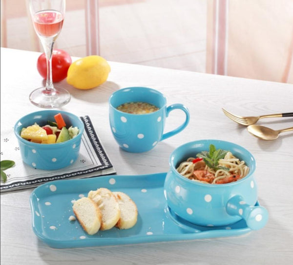 Polka soup and plate set