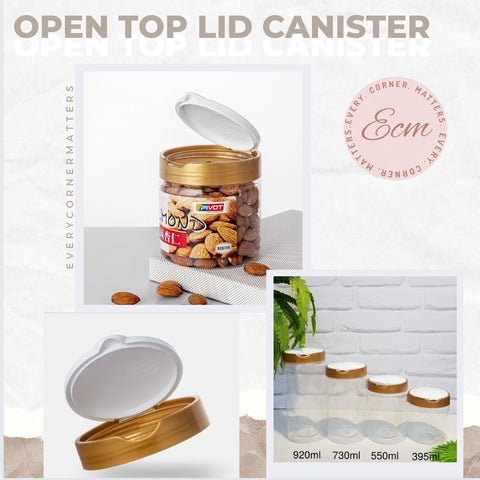 Open Top Lid Canister