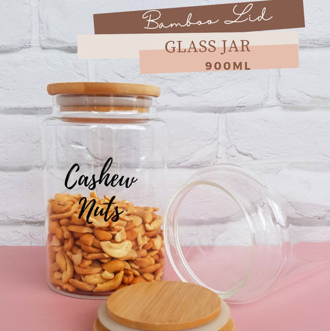 Bamboo Lid Glass Jar 900ml