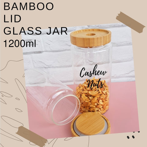 Bamboo Lid Glass Jar 1200ml
